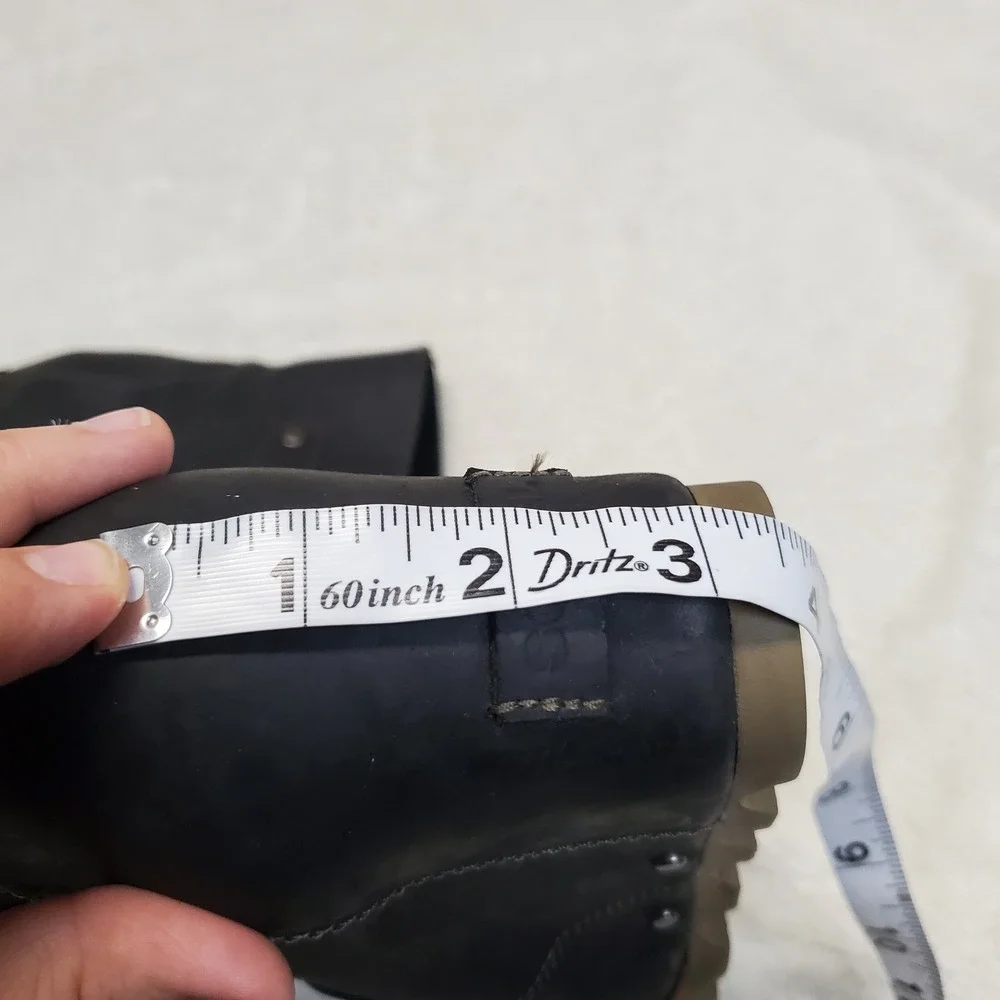 Sorel Black Leather Joan of Arctic Grunge Casual Whimsigoth Wedge‎ Boots 8.5